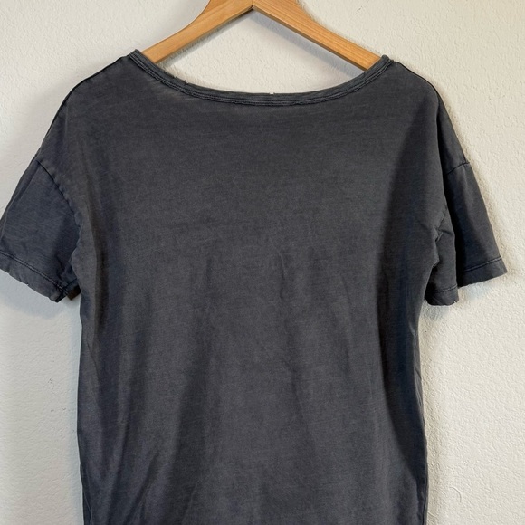 Aerie Distressed V Neck Boyfriend T Shirt Smoked Gray Short Sleeve Top Size Smal - Picture 8 of 12